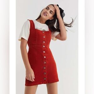 UO Corduroy Button-Down Mini Dress
